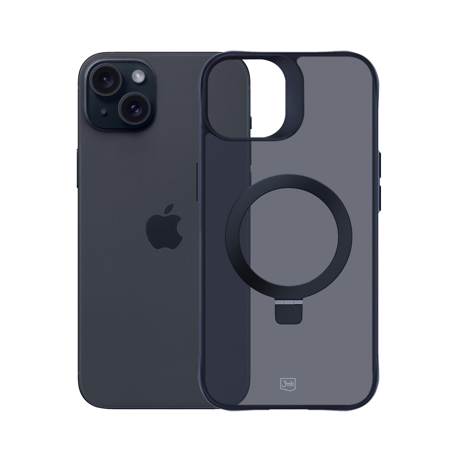 ETUI APPLE IPHONE 15 PLUS - 3MK SMOKE CASE MAG&STAND