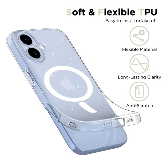 ETUI TECH-PROTECT FLEXAIR MAGSAFE IPHONE 17 GLITTER BROKATOWE