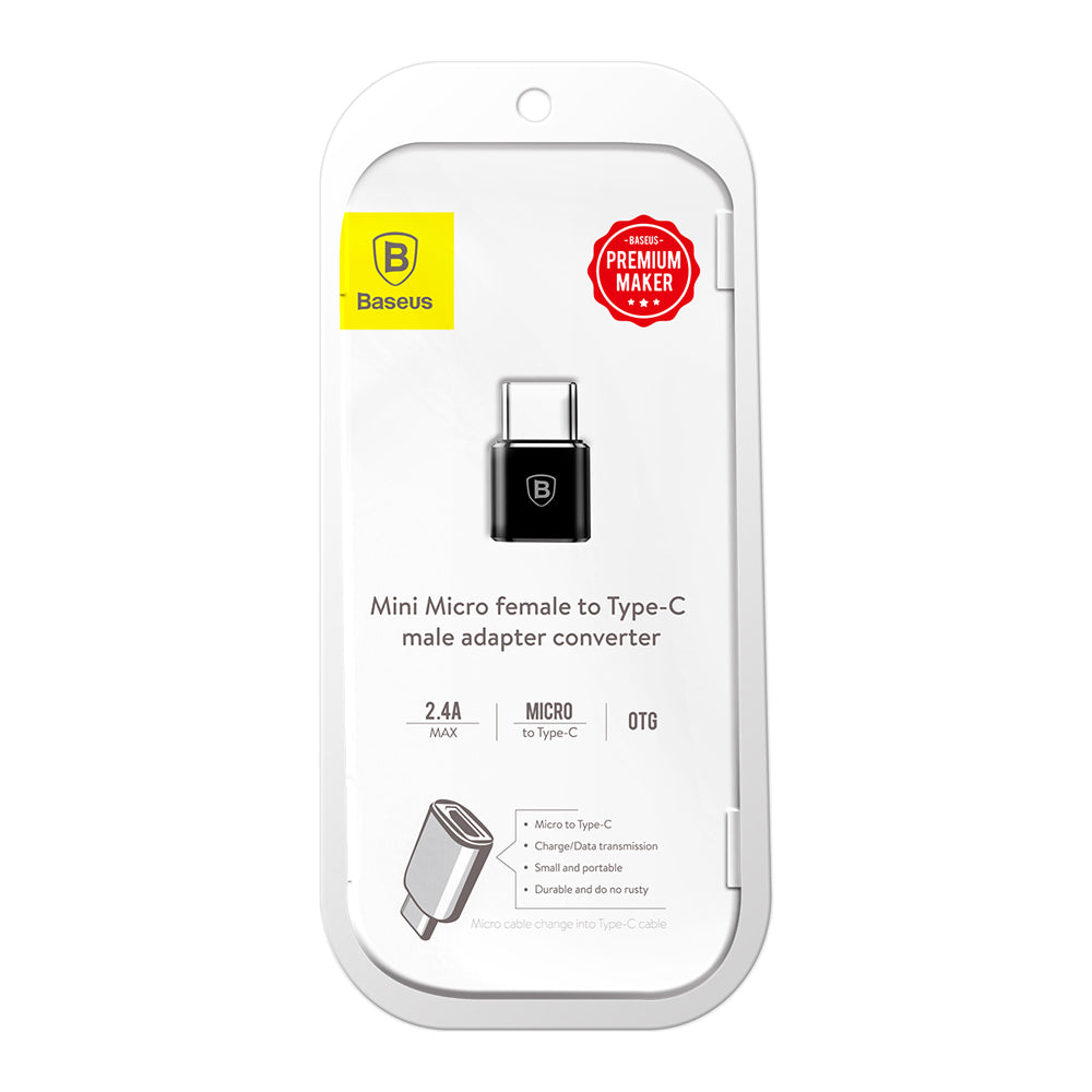 BASEUS ADAPTER OTG MICRO USB - USB-C CZARNY