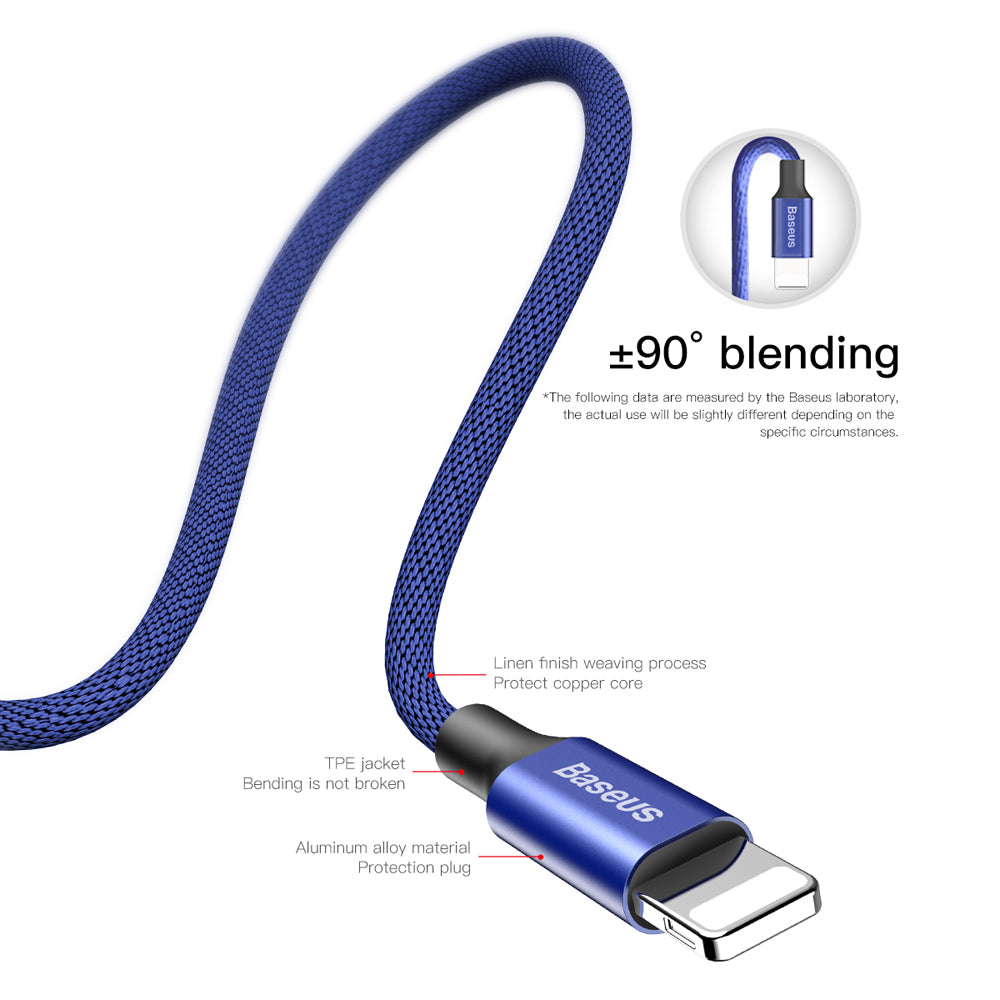 BASEUS KABEL YIVEN USB - LIGHTNING 1,8 M 2A NIEBIESKI