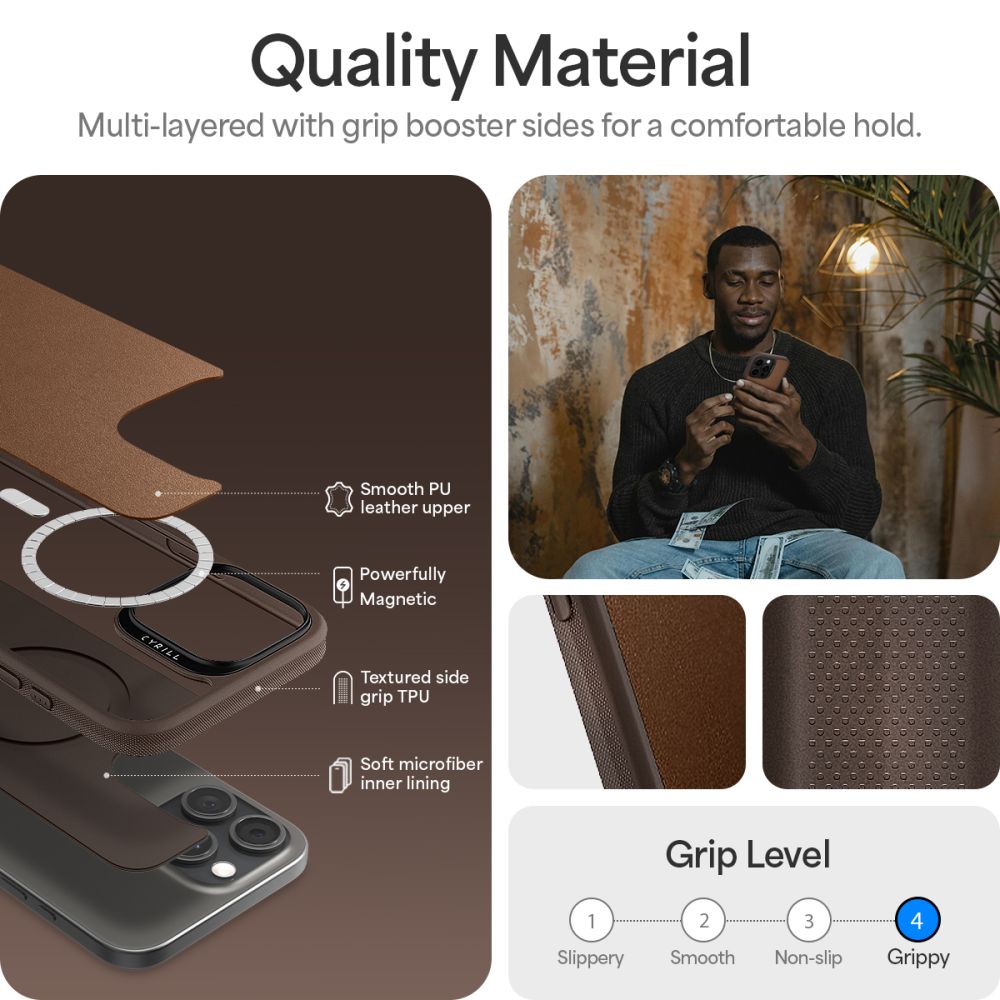 ETUI SPIGEN CYRILL KAJUK MAG MAGSAFE IPHONE 16 PRO MAX SADDLE BROWN BRĄZOWE