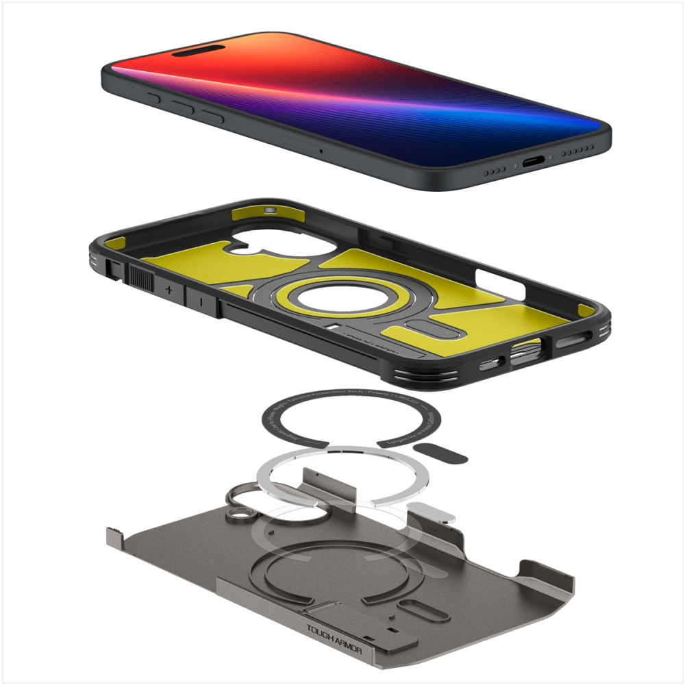 ETUI SPIGEN TOUGH ARMOR MAG MAGSAFE IPHONE 16 GUNMETAL SZARE
