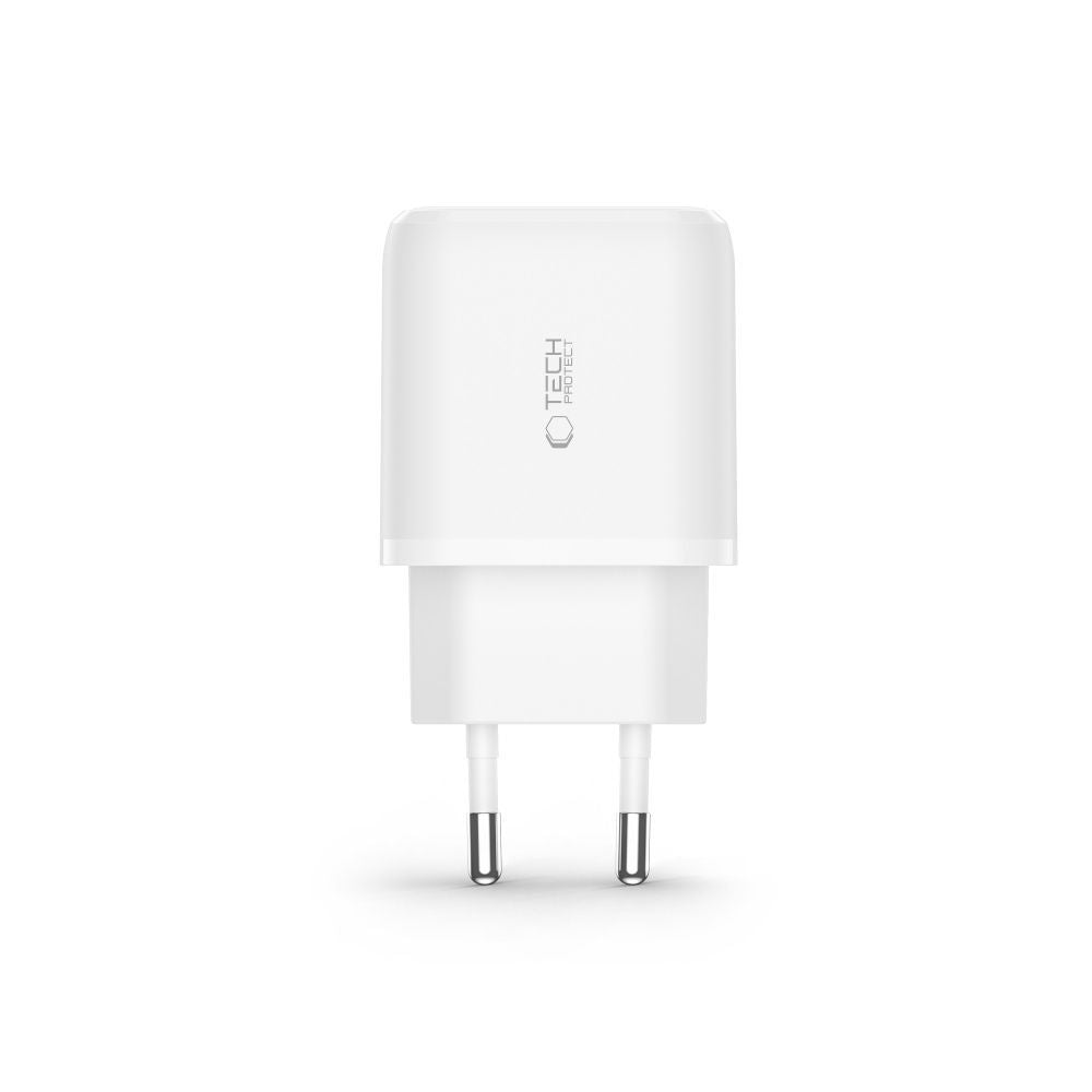ŁADOWARKA SIECIOWA TECH-PROTECT C20W 2-PORT NETWORK CHARGER PD20W/QC3.0 BIAŁA