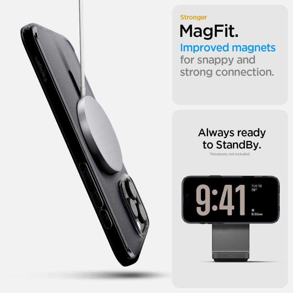 ETUI SPIGEN ULTRA HYBRID ”T” MAG MAGSAFE IPHONE 16 PRO MAX FROST BLACK MATOWE CZARNE