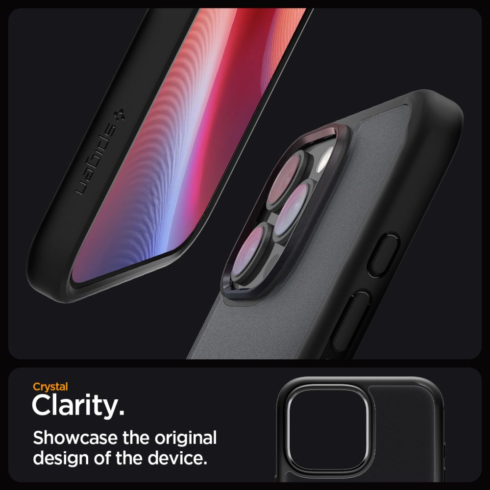 ETUI SPIGEN ULTRA HYBRID IPHONE 16 PRO MAX FROST BLACK DYMIONE CZARNE