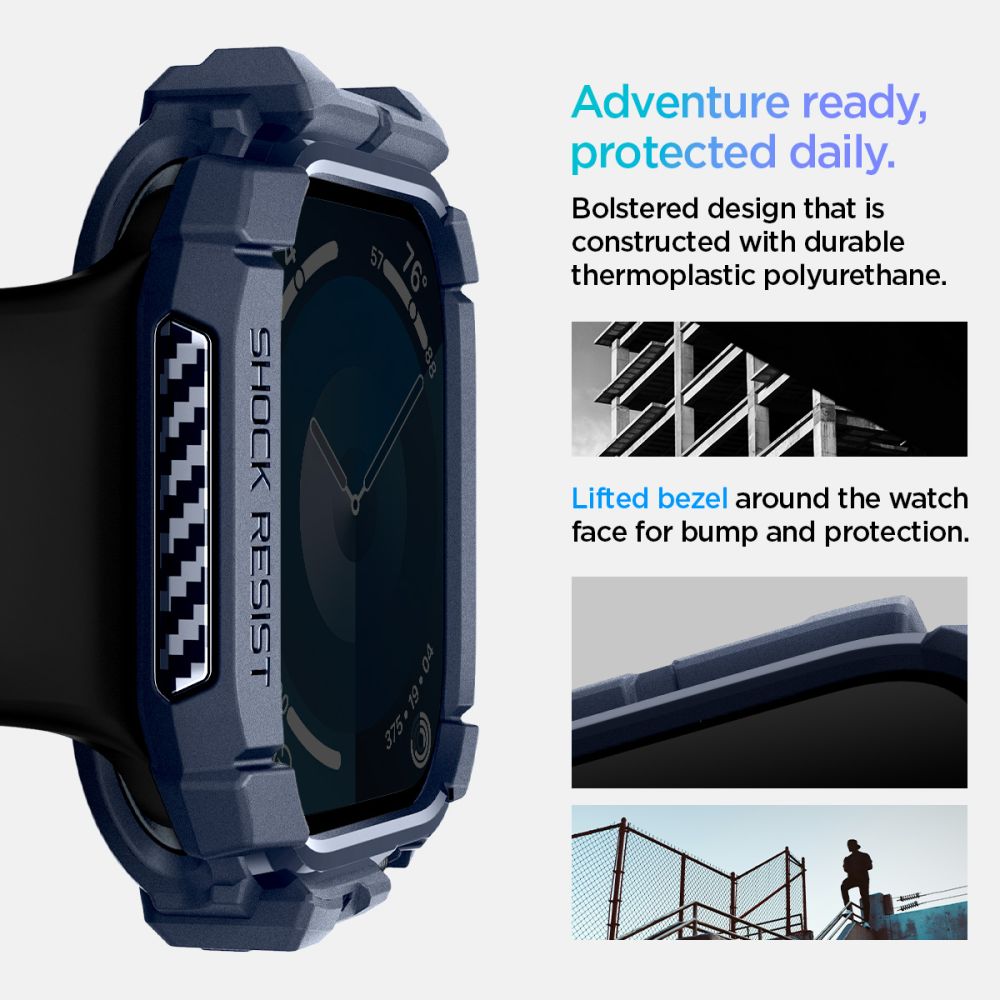 ETUI NAKŁADKA SPIGEN RUGGED ARMOR APPLE WATCH 10 (46 MM) NAVY BLUE NIEBIESKIE