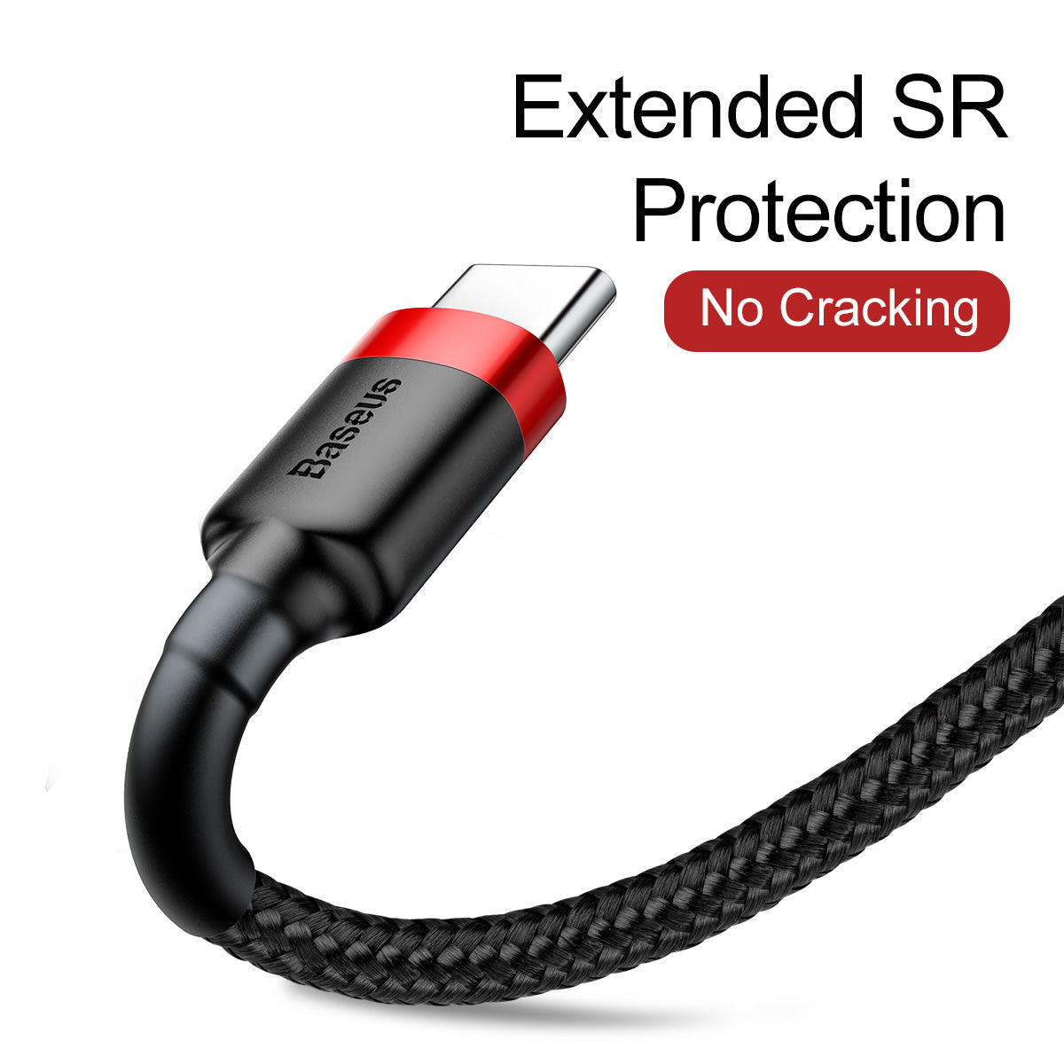 BASEUS KABEL CAFULE USB - USB-C 0,5 M 3A CZERWONO-CZARNY