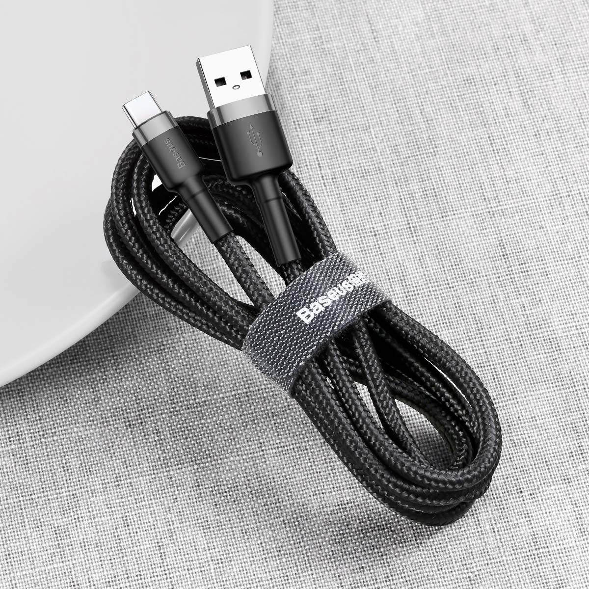 BASEUS KABEL CAFULE USB - USB-C 0,5 M 3A SZARO-CZARNY