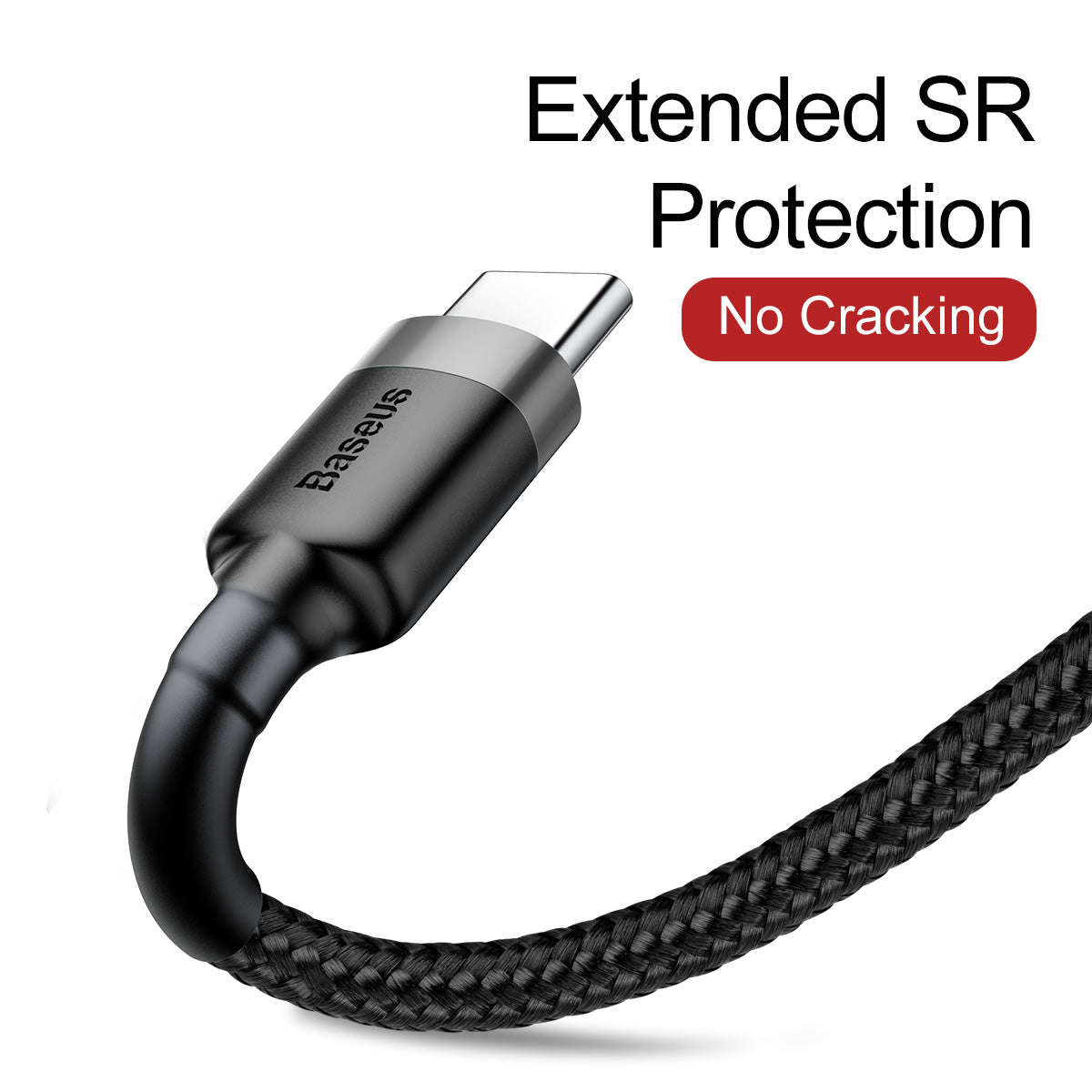 BASEUS KABEL CAFULE USB - USB-C 0,5 M 3A SZARO-CZARNY