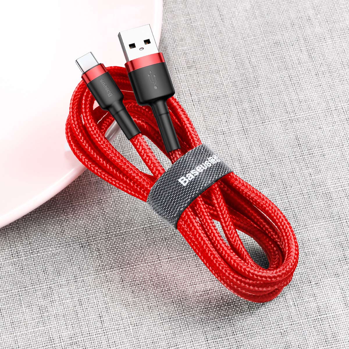 BASEUS KABEL CAFULE USB - USB-C 1,0 M 3A CZERWONY