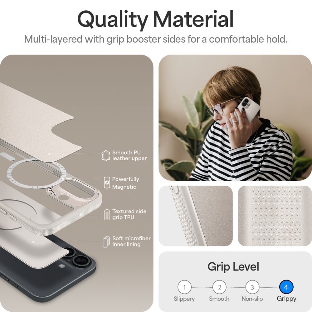 ETUI SPIGEN CYRILL KAJUK MAG MAGSAFE IPHONE 16 CREAM BEŻOWE