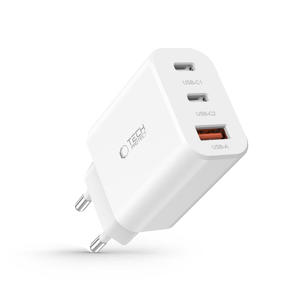 ŁADOWARKA SIECIOWA TECH-PROTECT NC30W 3-PORT NETWORK CHARGER PD30W/QC3.0 BIAŁA