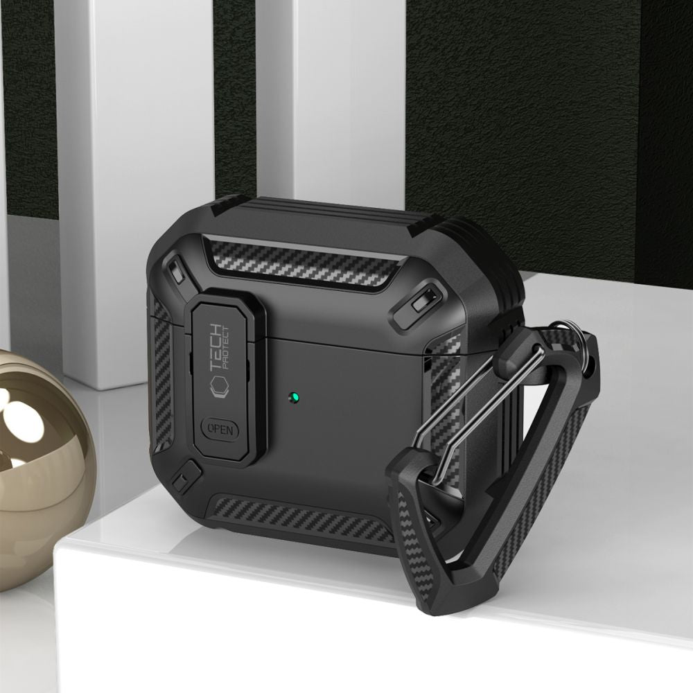 ETUI NA SŁUCHAWKI TECH-PROTECT X-CARBO APPLE AIRPODS PRO 1 / 2 CZARNE