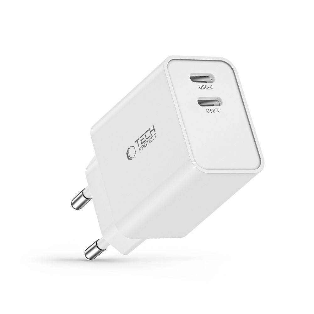 ŁADOWARKA SIECIOWA TECH-PROTECT C35W 2-PORT NETWORK CHARGER PD35W BIAŁA