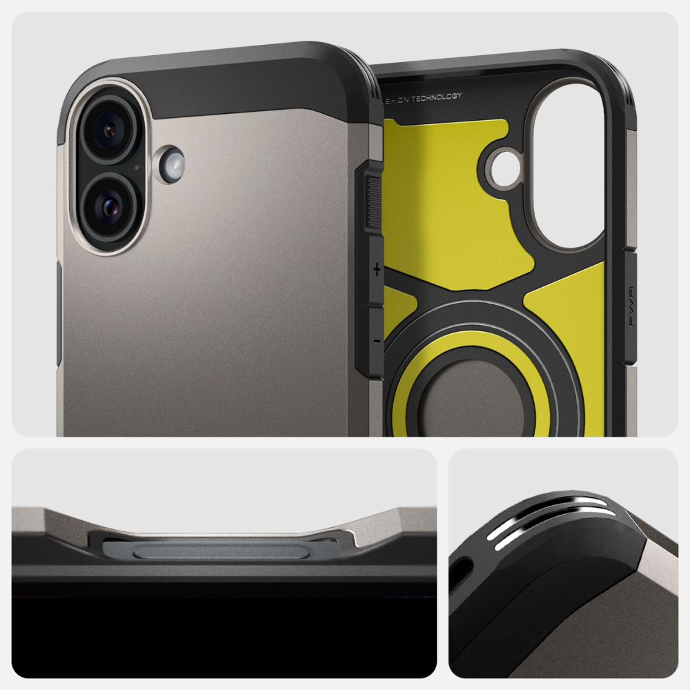 ETUI SPIGEN TOUGH ARMOR MAG MAGSAFE IPHONE 16 GUNMETAL SZARE