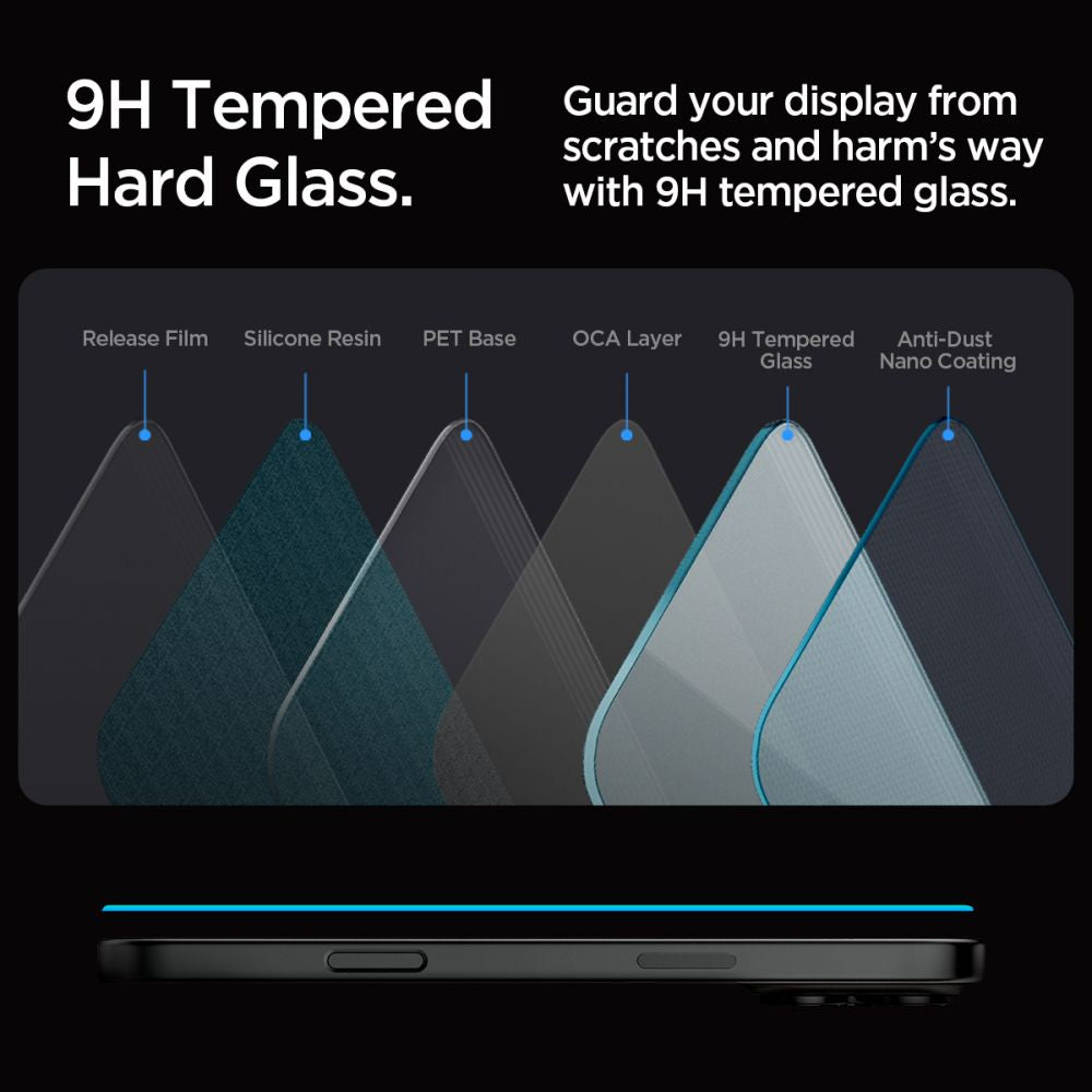 SZKŁO HARTOWANE SPIGEN GLAS.TR ”EZ FIT” 2-PACK IPHONE 16 PRO MAX CLEAR TRANSPARETNE