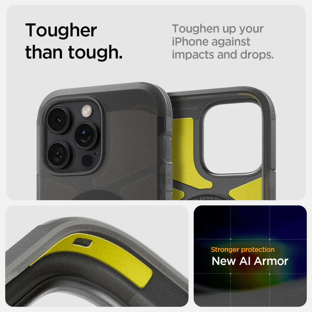 ETUI SPIGEN TOUGH ARMOR MAG MAGSAFE IPHONE 16 PRO MAX FROST BLACK MATOWE CZARNE