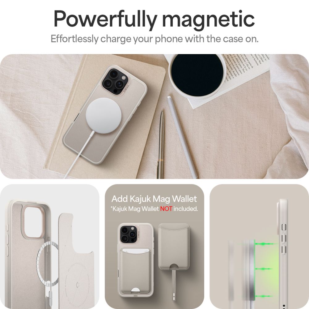 ETUI ZE SMYCZKA SPIGEN CYRILL KAJUK CLASSIC CHARM MAG MAGSAFE IPHONE 16 PRO MAX CREAM BEŻOWE