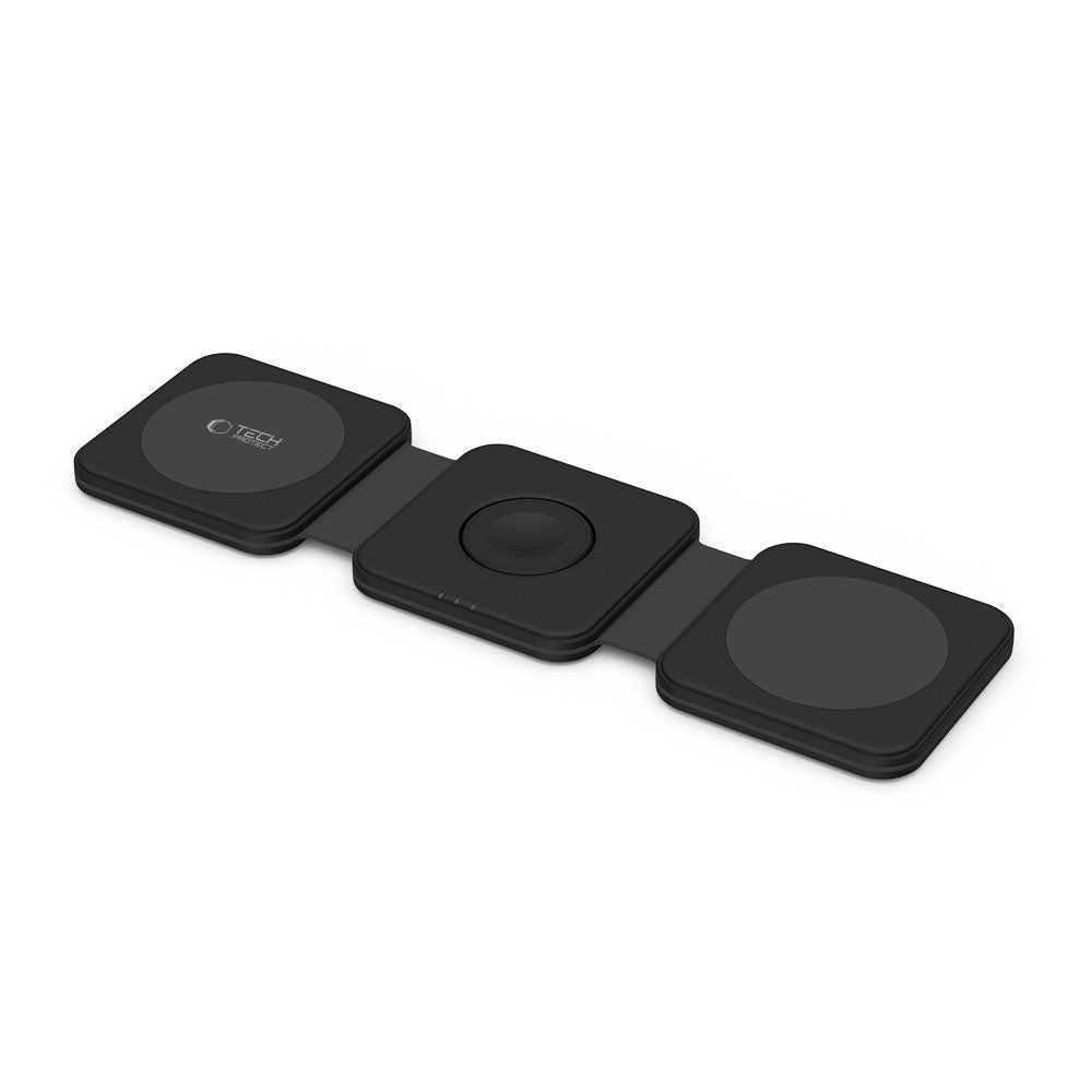 ŁADOWARKA INDUKCYJNA 3W1 TECH-PROTECT QI15W-A24 MAGNETIC MAGSAFE WIRELESS CHARGER CZARNA