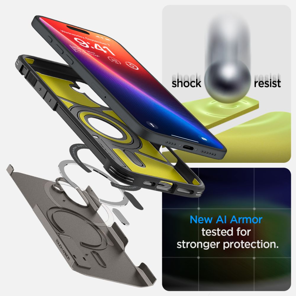 ETUI SPIGEN TOUGH ARMOR MAG MAGSAFE IPHONE 16 GUNMETAL SZARE