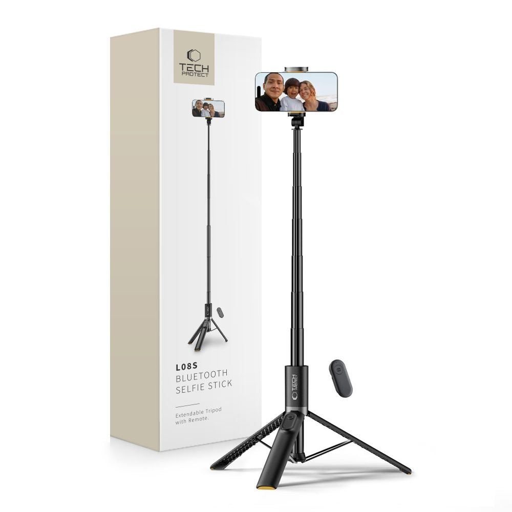 SELFIE STICK TRIPOD TECH-PROTECT L08S BLUETOOTH  BLACK CZARNY