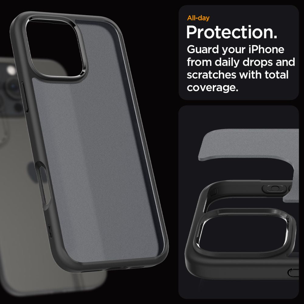 ETUI SPIGEN ULTRA HYBRID IPHONE 16 PRO MAX FROST BLACK DYMIONE CZARNE