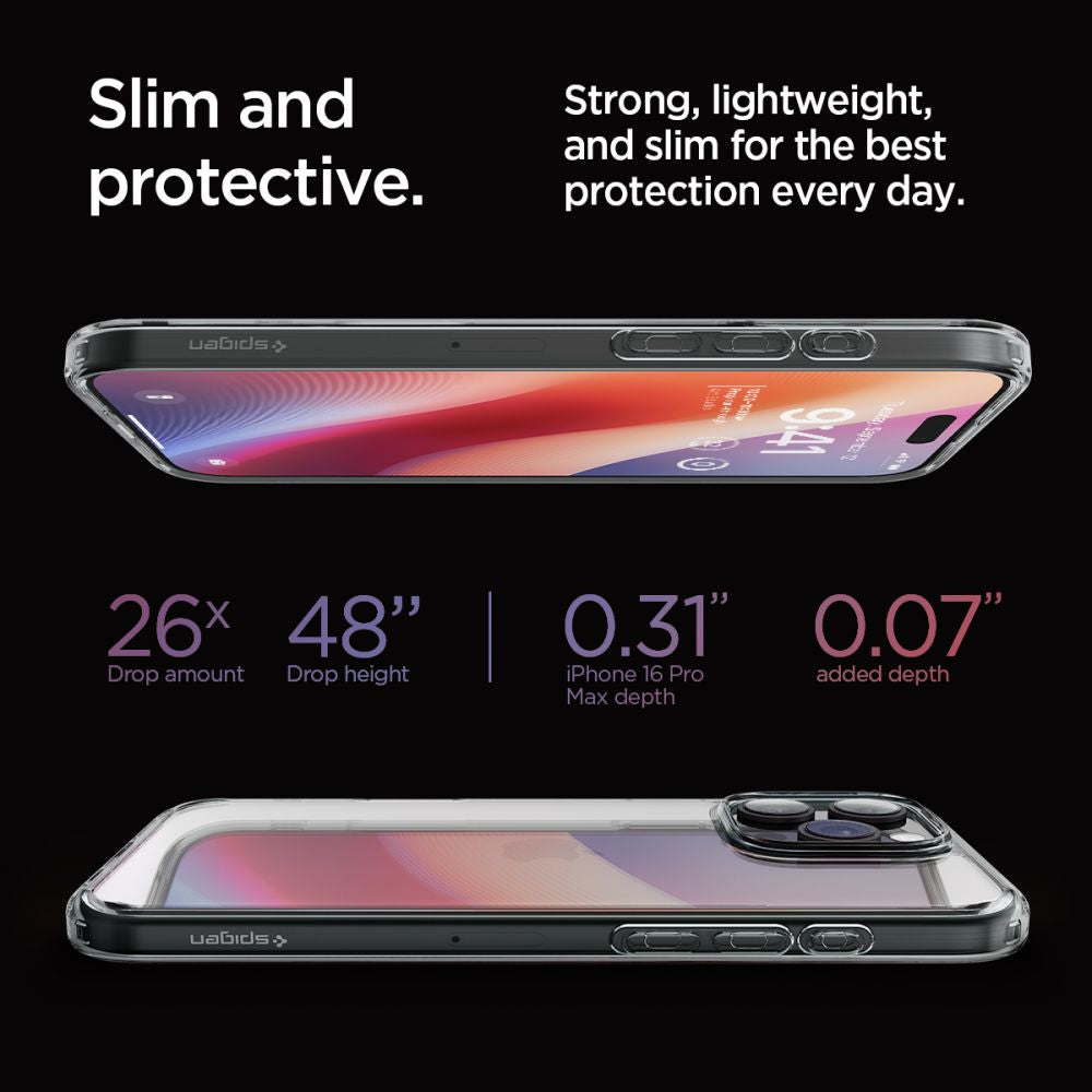 ETUI SPIGEN ULTRA HYBRID IPHONE 16 PRO MAX SPACE CRYSTAL TRANSPARENTNO DYMIONE