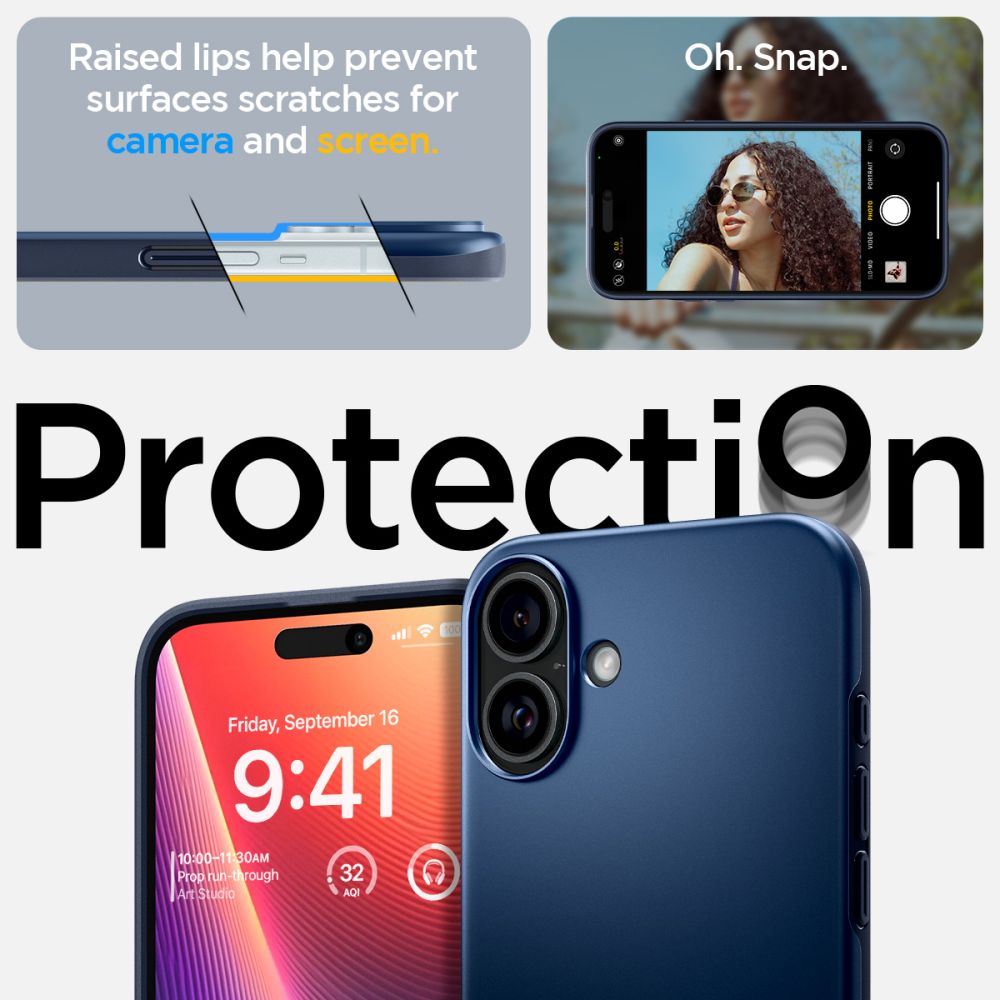 ETUI SPIGEN THIN FIT MAG MAGSAFE IPHONE 16 NAVY BLUE NIEBIESKIE