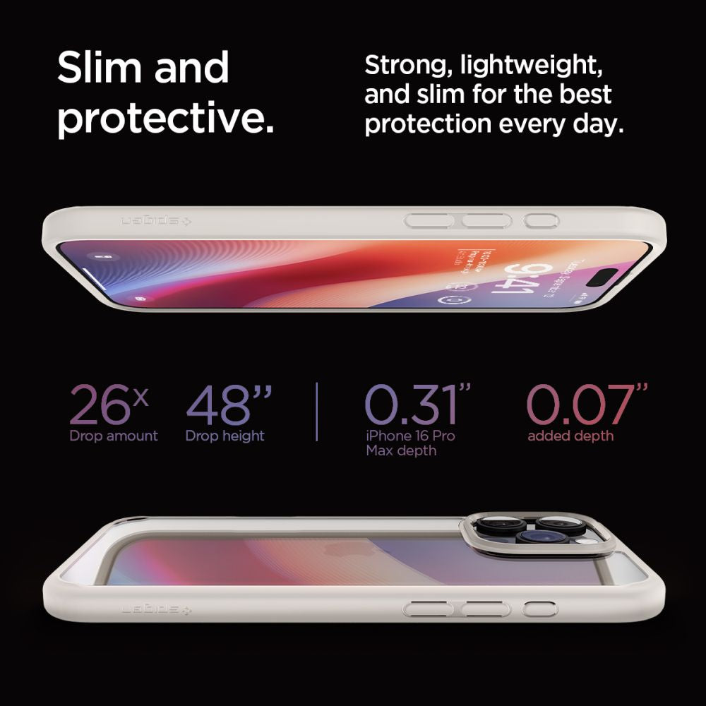 ETUI SPIGEN ULTRA HYBRID IPHONE 16 PRO MAX NATURAL TITANIUM TYTANOWE