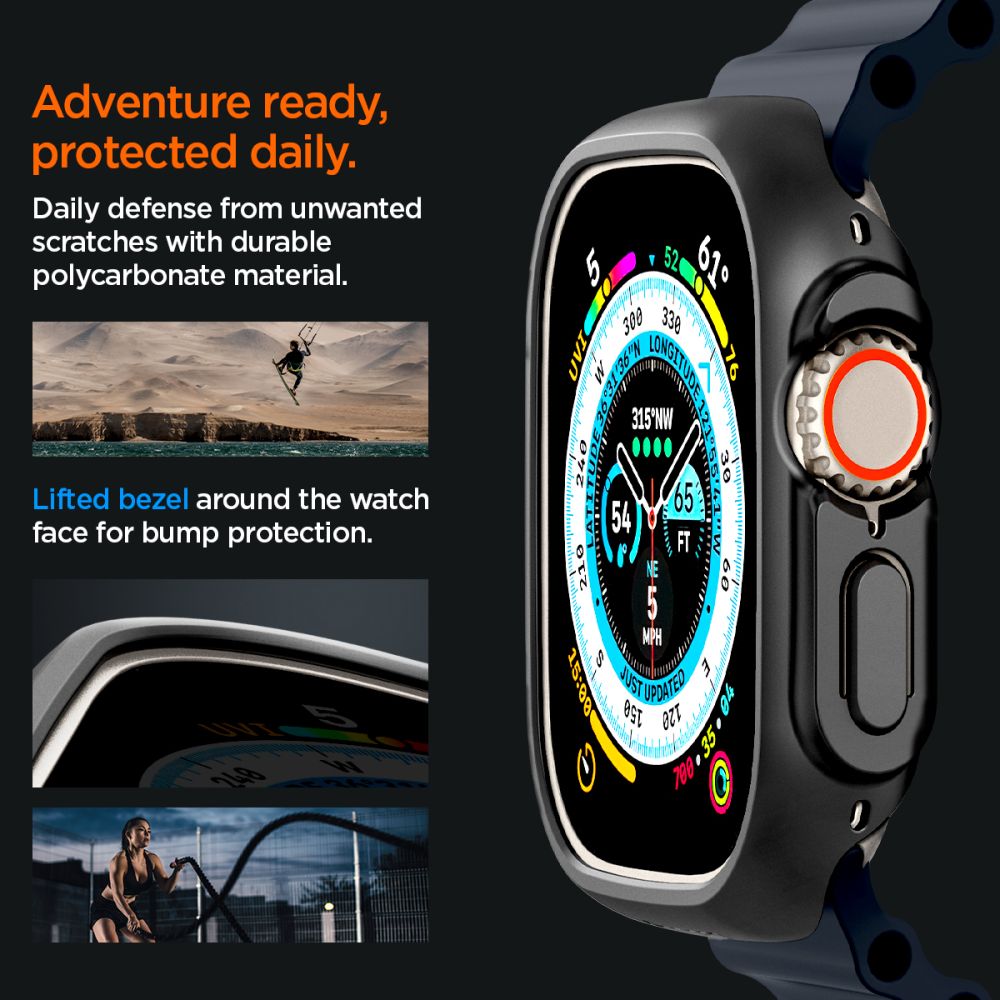 ETUI SPIGEN THIN FIT APPLE WATCH ULTRA 1 / 2 (49 MM) BLACK CZARNE