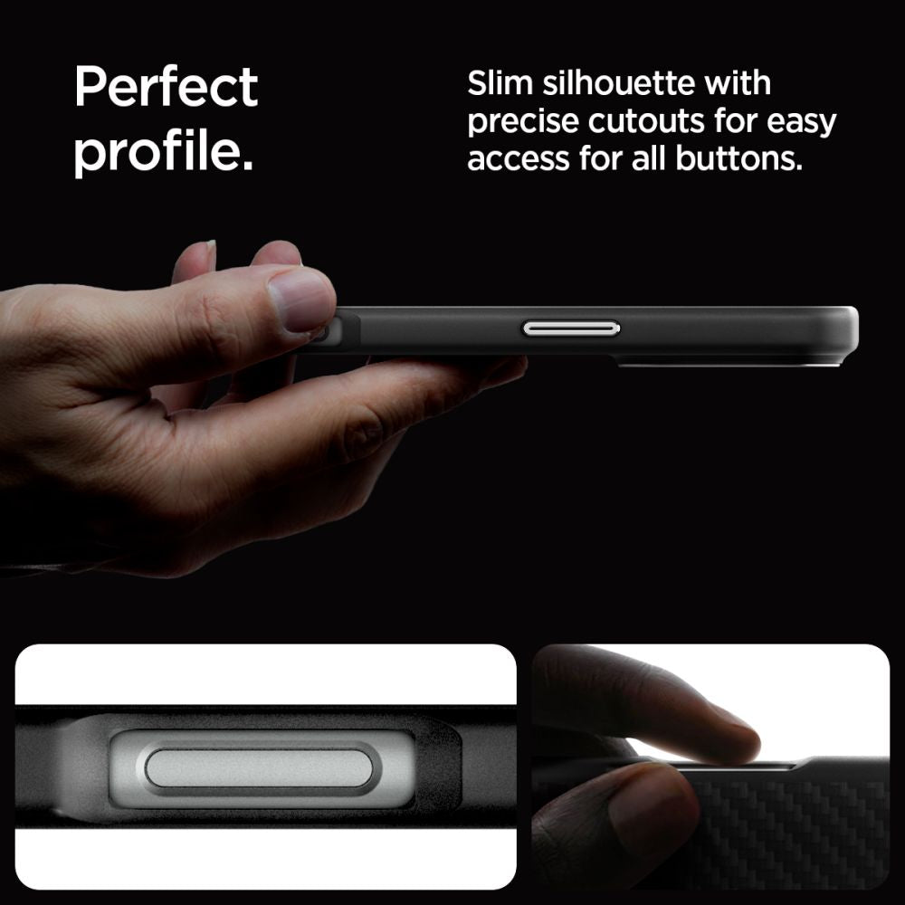 ETUI SPIGEN ENZO ARAMID MAG MAGSAFE IPHONE 16 PRO BLACK/SILVER CZARNO SREBRNE