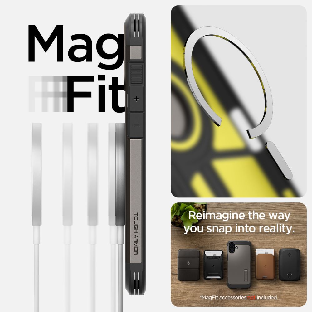 ETUI SPIGEN TOUGH ARMOR MAG MAGSAFE IPHONE 16 GUNMETAL SZARE