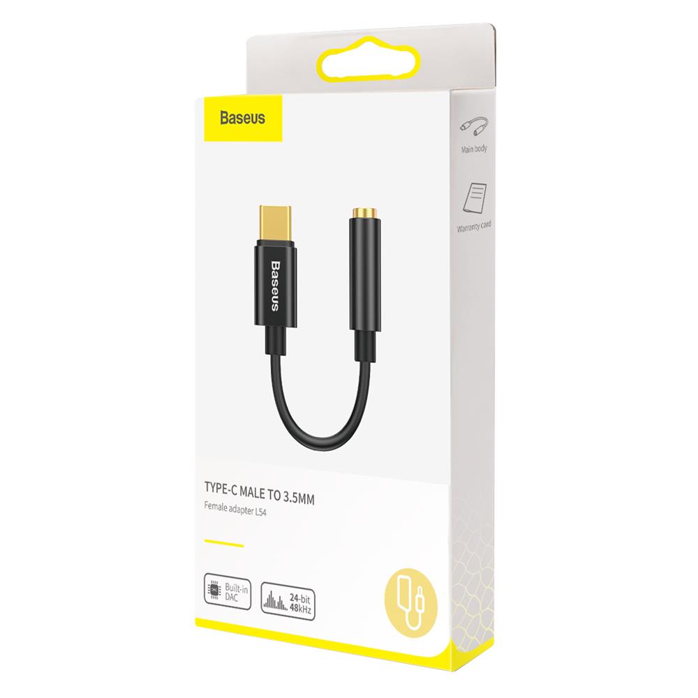 BASEUS ADAPTER L54 USB-C DO JACK 3,5 MM CZARNY