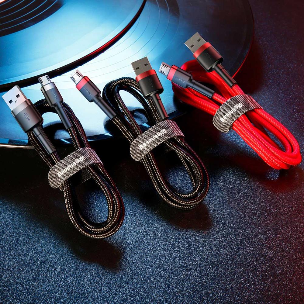 BASEUS KABEL CAFULE USB - MICRO USB 0,5 M 2,4A SZARO-CZARNY