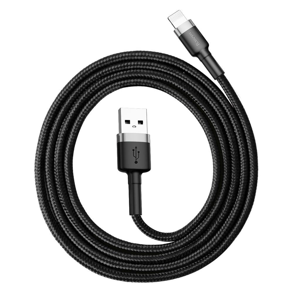 BASEUS KABEL CAFULE USB - LIGHTNING 1,0 M 2,4A SZARO-CZARNY
