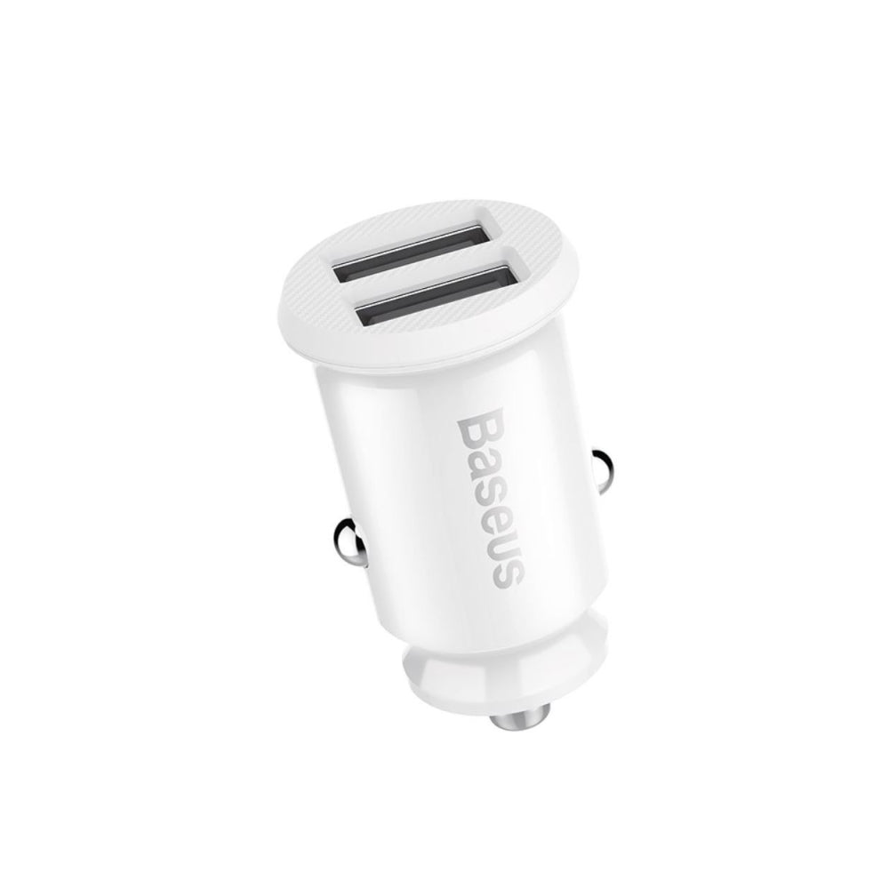 BASEUS ŁADOWARKA SAMOCHODOWA GRAIN 2X USB 3,1A BIAŁA