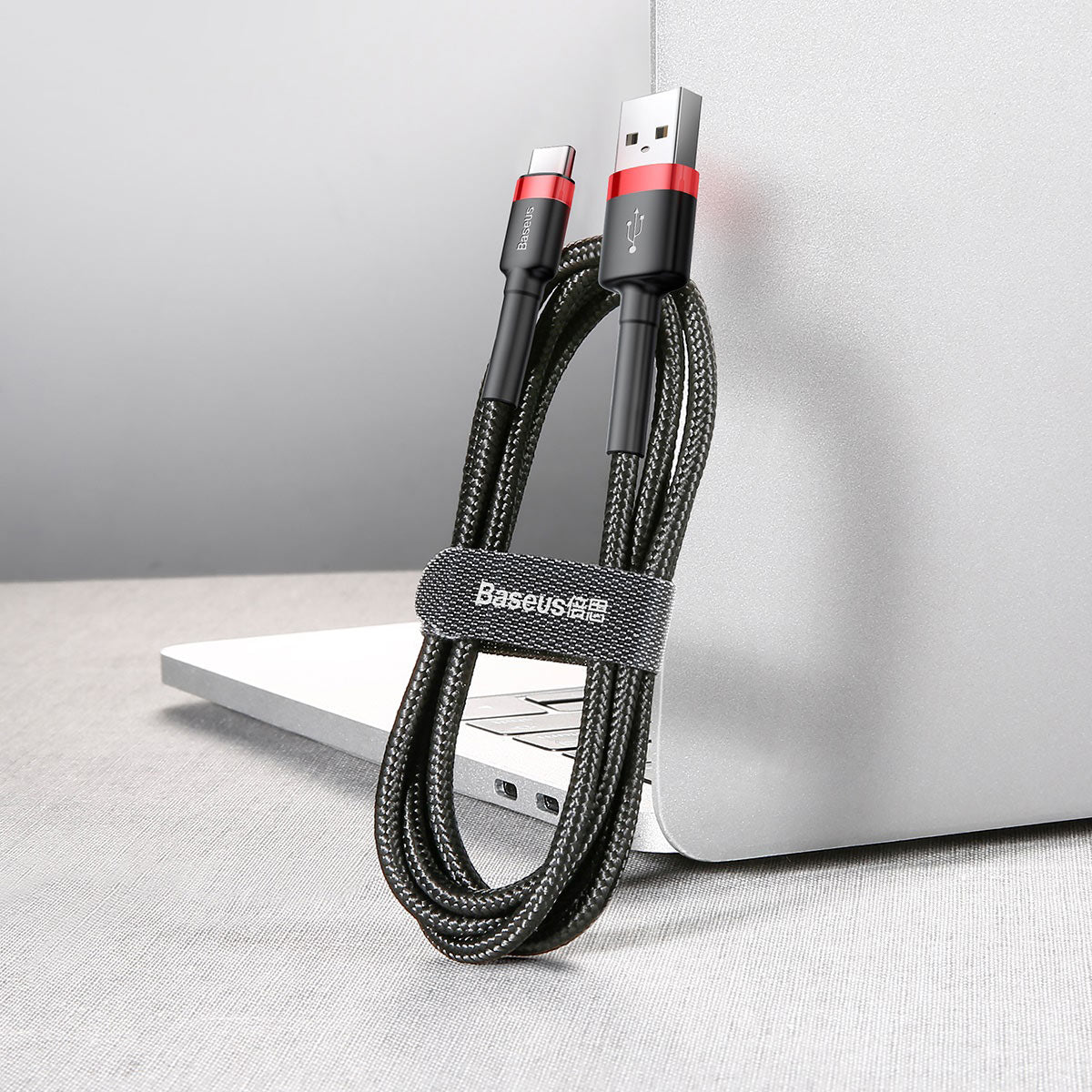 BASEUS KABEL CAFULE USB - USB-C 2,0 M 2A CZERWONO-CZARNY