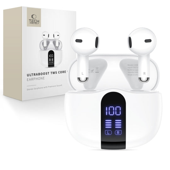 SŁUCHAWKI TECH-PROTECT ULTRABOOST TWS EARPHONE CORE G2 WHITE BIAŁE