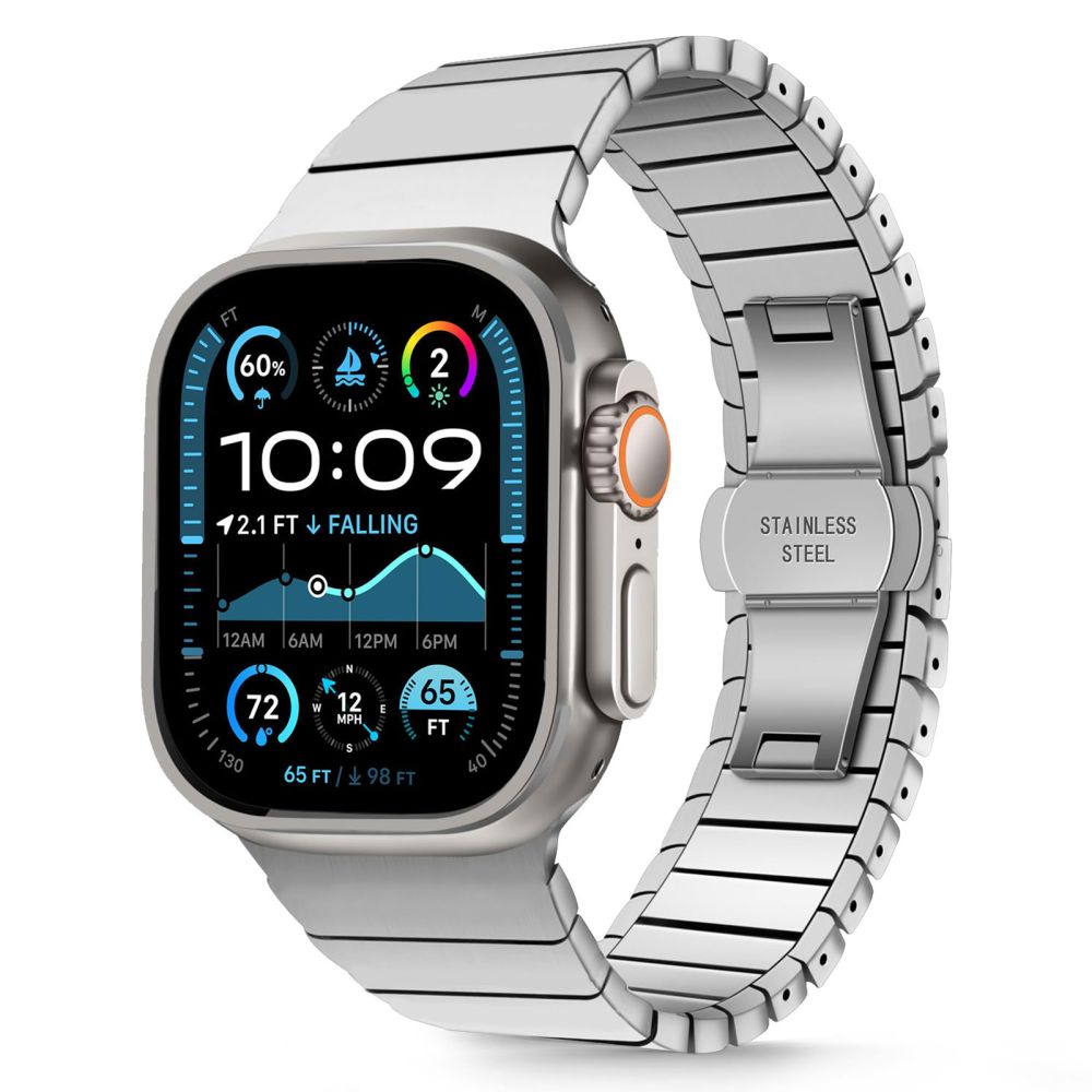 PASEK TECH-PROTECT LINKBAND APPLE WATCH 6 / 7 / 8 / 9 / 10 / SE / ULTRA 1 / 2 (44 / 45 / 46 / 49 MM) SILVER SREBRNY