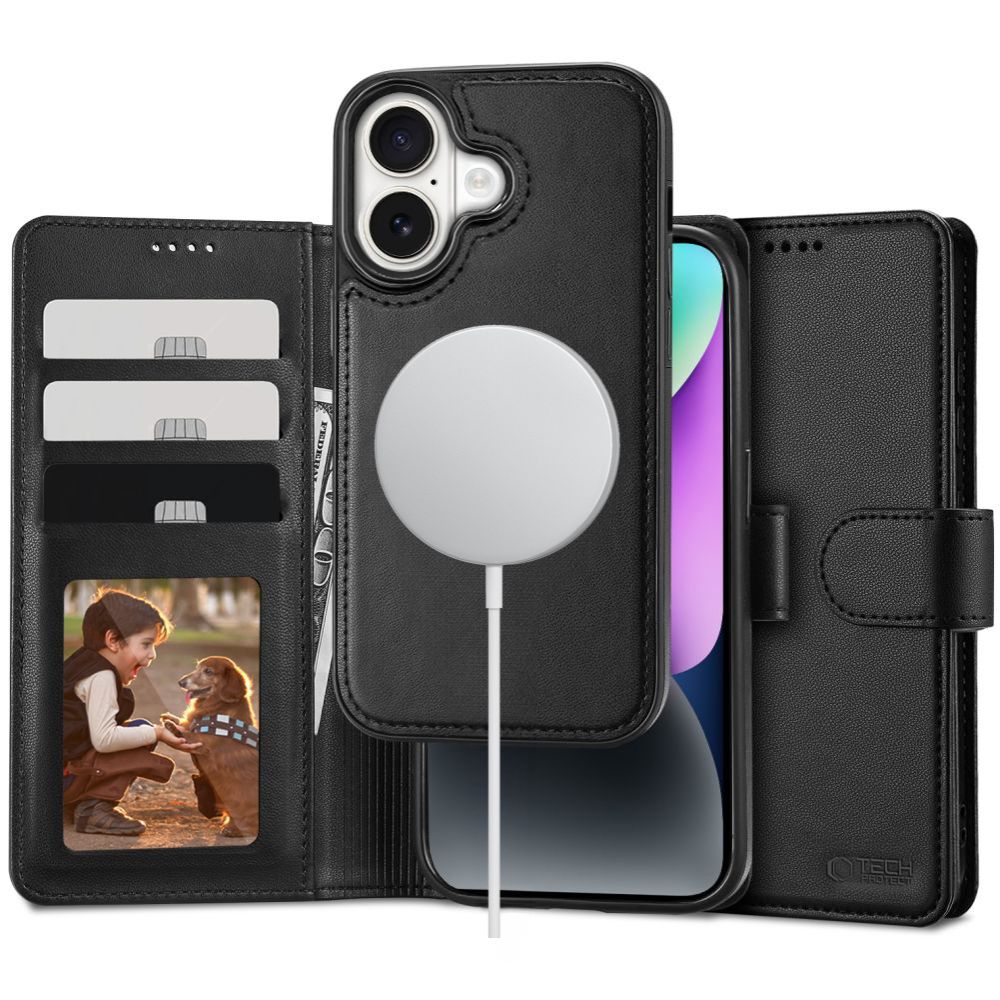 ETUI OTWIERANE TECH-PROTECT WALLET MAGSAFE IPHONE 16 CZARNE