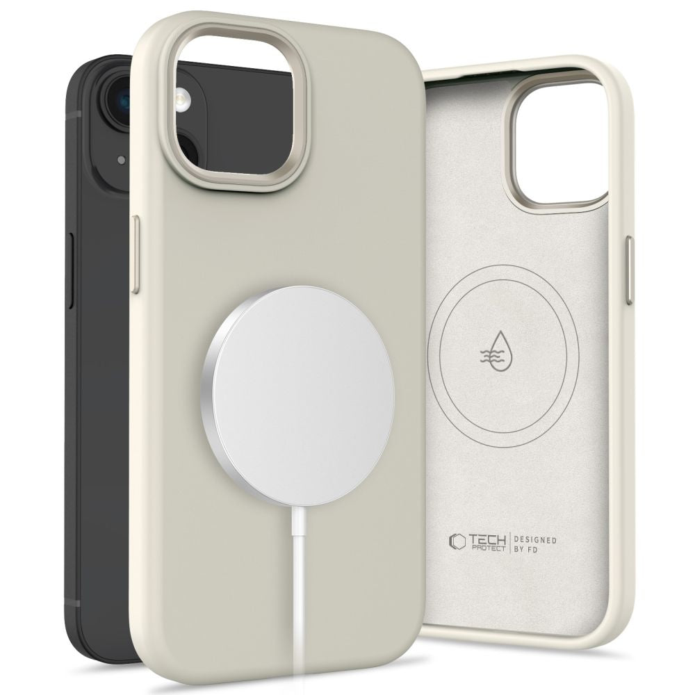 ETUI TECH-PROTECT SILICONE PURE MAGSAFE IPHONE 15 BEŻOWE