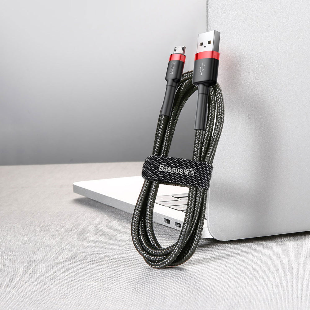 BASEUS KABEL CAFULE USB - MICRO USB 2,0 M 1,5A CZARNO-CZERWONY