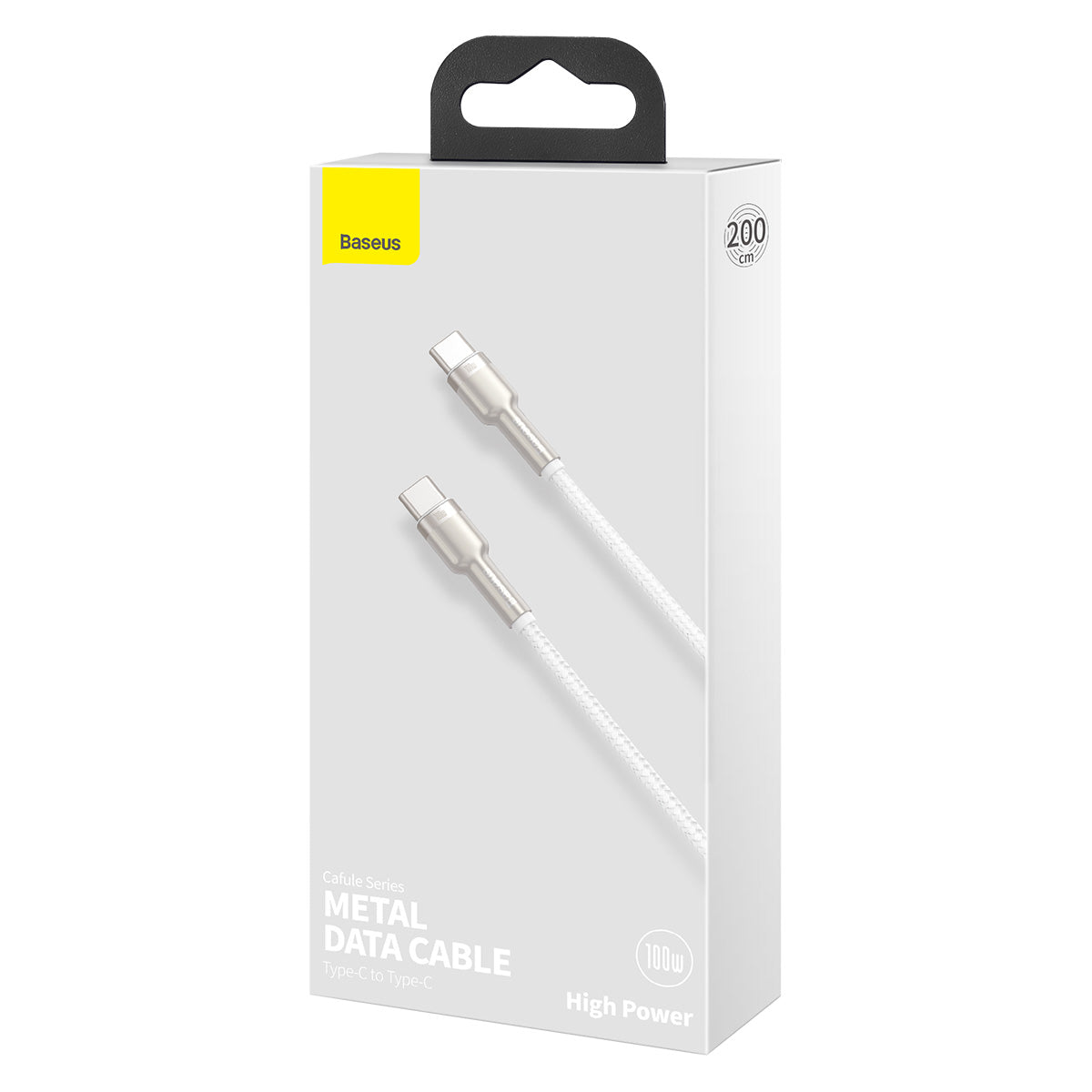 BASEUS KABEL CAFULE METAL PD USB-C - USB-C 2,0 M BIAŁY 100W