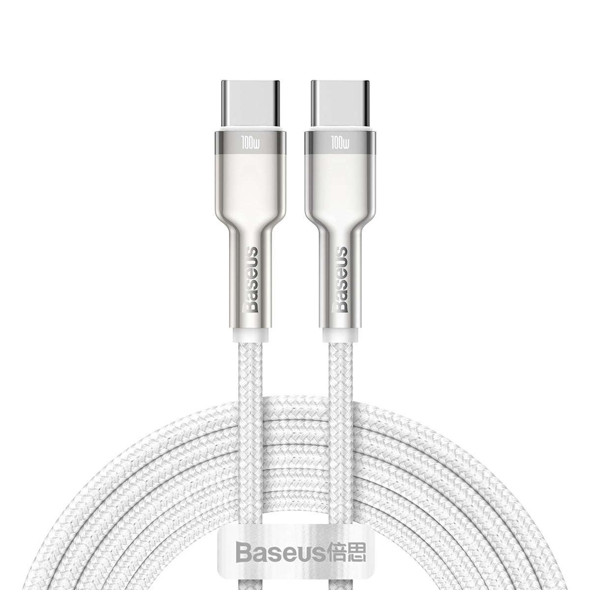 BASEUS KABEL CAFULE METAL PD USB-C - USB-C 2,0 M BIAŁY 100W
