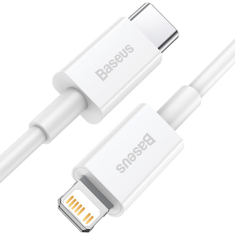 BASEUS KABEL SUPERIOR PD USB-C - LIGHTNING 1,5 M BIAŁY 20W