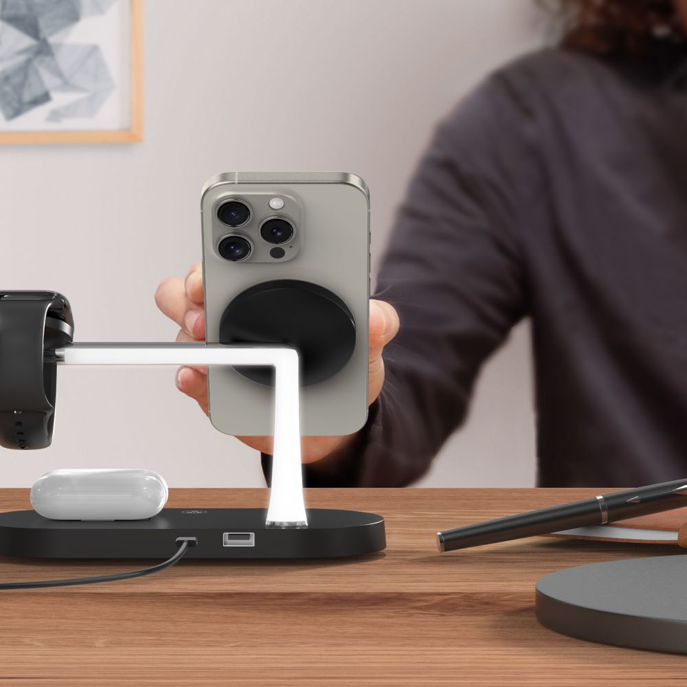 ŁADOWARKA INDUKCYJNA 3W1 TECH-PROTECT A12 3IN1 MAGNETIC MAGSAFE WIRELESS CHARGER CZARNA