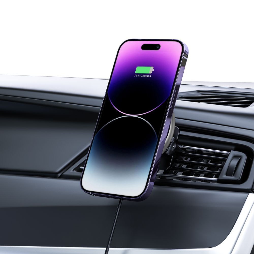 UCHWYT SAMOCHODOWY Z ŁADOWANIEM INDUKCYJNYM TECH-PROTECT A2 MAGNETIC MAGSAFE WIRELESS CHARGER 15W CZARNY