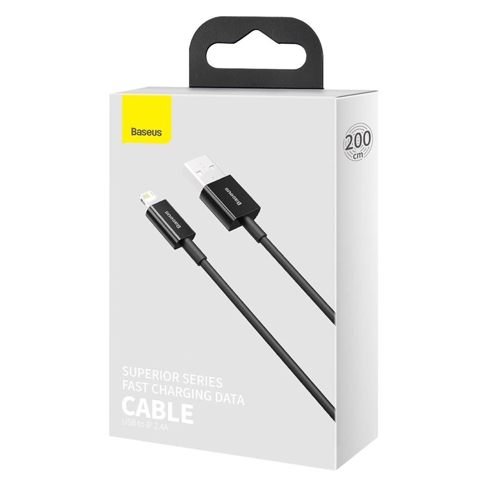 BASEUS KABEL SUPERIOR USB - LIGHTNING 2,0 M 2,4A CZARNY