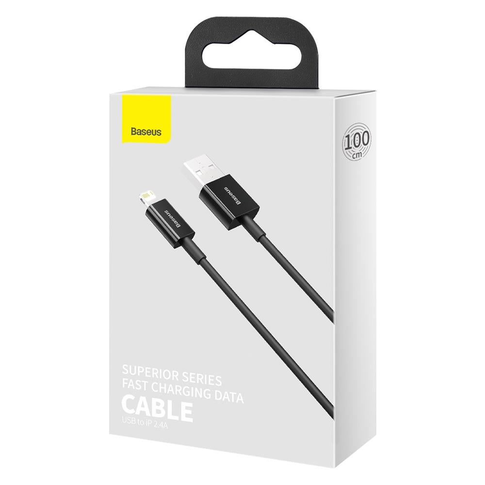 BASEUS KABEL SUPERIOR USB - LIGHTNING 1,0 M 2,4A CZARNY