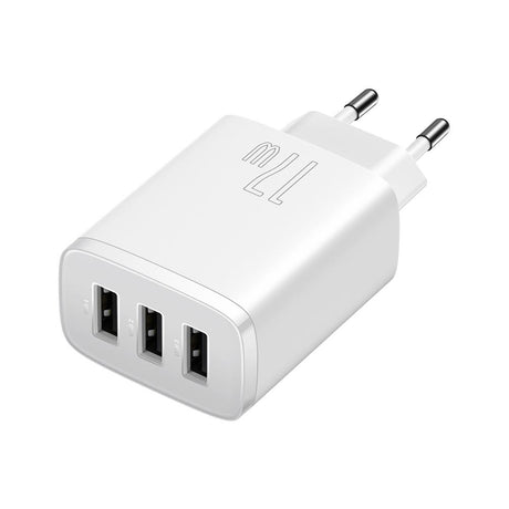 BASEUS ŁADOWARKA SIECIOWA COMPACT 3 X USB BIAŁA 17W